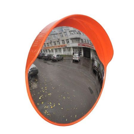 Круглое сферическое зеркало D-800 мм для улицы с козырьком